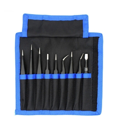 Metalinių pincetų rinkinys UF-TOOLS - ESD-9 (9vnt) Metalinių pincetų rinkinys UF-TOOLS - ESD-9 (9vnt)