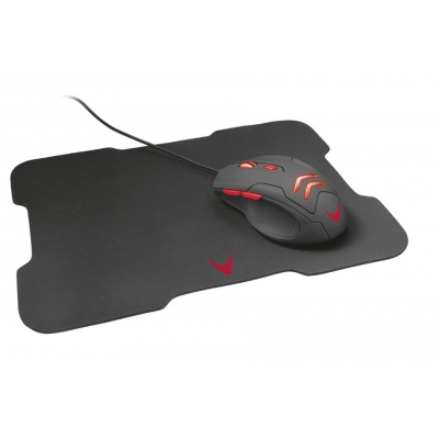 Pelė VARR Gaming laidinė 6D + kilimėlis (295x210x2mm) juodos spalvos Pelė VARR Gaming laidinė 6D + kilimėlis (295x210x2mm) juodos spalvos