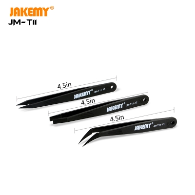 Plastikinis antistatinis pincetas Jakemy JM-T11 ESD (rinkinys 3vnt) Plastikinis antistatinis pincetas Jakemy JM-T11 ESD (rinkinys 3vnt)