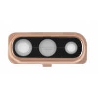 Samsung A505 A50 2019 / A705 A70 2019 kameros stikliukas su rėmeliu rausvas (Coral)
