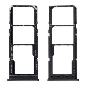 SIM kortelės laikiklis Samsung A125 A12 / A127 A12S Black originalus (service pack)