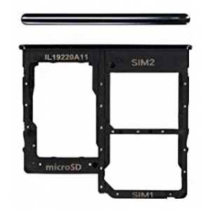 SIM kortelės laikiklis Samsung A315 A31 2020 Prism Crush Black originalus (service pack)
