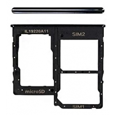 SIM kortelės laikiklis Samsung A315 A31 2020 Prism Crush Black originalus (service pack)