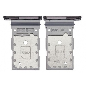SIM kortelės laikiklis Samsung S911 / S916 S23 / S23 Plus Dual Black originalus (service pack)