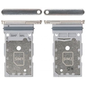 SIM kortelės laikiklis Samsung S911 / S916 S23 / S23 Plus Dual Cream originalus (service pack)