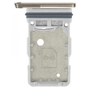 SIM kortelės laikiklis Samsung S918 S23 Ultra Dual Cream Beige originalus (service pack)