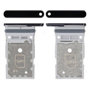 SIM kortelės laikiklis Samsung S918 S23 Ultra Dual Phantom Black originalus (service pack)