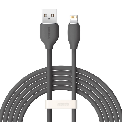 USB kabelis Baseus Jelly Liquid lightning (2.4A) juodas 2M USB kabelis Baseus Jelly Liquid lightning (2.4A) juodas 2M