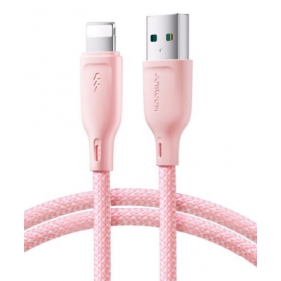 USB kabelis JOYROOM (S-A34) lightning (3A) 1m rožinis USB kabelis JOYROOM (S-A34) lightning (3A) 1m rožinis