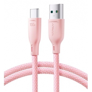 USB kabelis JOYROOM (S-A34) type-C (100W 3A) 1m rožinis