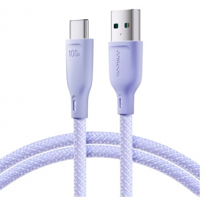 USB kabelis JOYROOM (S-A34) type-C (100W 3A) 1m violetinis USB kabelis JOYROOM (S-A34) type-C (100W 3A) 1m violetinis