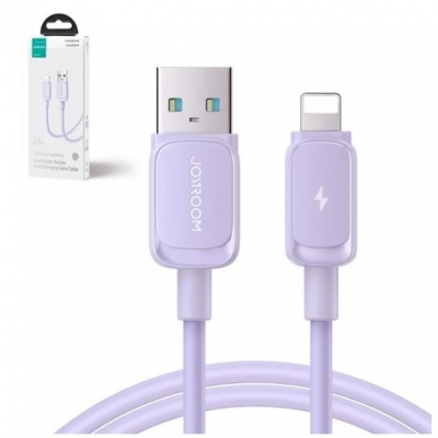 USB kabelis JOYROOM (S-AL012A14) lightning (2.4A) 1.2m violetinis USB kabelis JOYROOM (S-AL012A14) lightning (2.4A) 1.2m violetinis