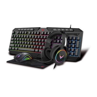 Varr Gaming Set (VG4IN1SET03) (klaviatūra; pelė; kilimėlis; ausinės) RGB Varr Gaming Set (VG4IN1SET03) (klaviatūra; pelė; kilimėlis; ausinės) RGB