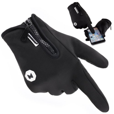 Wozinsky Sport Waterproof žieminės pirštinės lietimui jautriems stiklams juodos Wozinsky Sport Waterproof žieminės pirštinės lietimui jautriems stiklams juodos