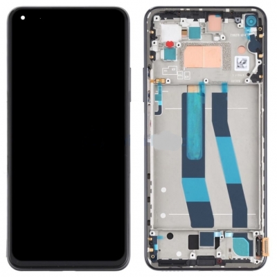 Ekranas Xiaomi Mi 11 Lite 4G / Mi 11 Lite 5G / 11 Lite 5G NE su lietimui jautriu stikliuku ir rėmeliu Black Ekranas Xiaomi Mi 11 Lite 4G / Mi 11 Lite 5G / 11 Lite 5G NE su lietimui jautriu stikliuku ir rėmeliu Black