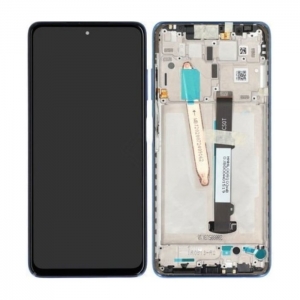 Ekranas Xiaomi Poco X3 Pro / X3 / X3 NFC su lietimui jautriu stikliuku ir rėmeliu Frost Blue