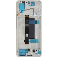 Ekranas Xiaomi Poco X6 5G su lietimui jautriu stikliuku ir rėmeliu White (compatible with Redmi Note 13 Pro 5G) originalus (service pack)