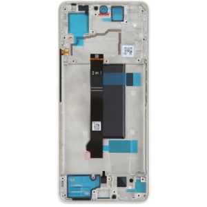 Ekranas Xiaomi Poco X6 5G su lietimui jautriu stikliuku ir rėmeliu White (compatible with Redmi Note 13 Pro 5G) originalus (service pack)