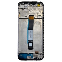 Ekranas Xiaomi Redmi 10C 2022 / Poco C40 su lietimui jautriu stikliuku ir rėmeliu Black originalus (service pack)