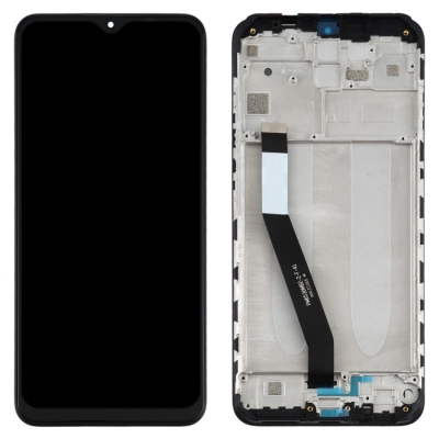Ekranas Xiaomi Redmi 9 su lietimui jautriu stikliuku ir rėmeliu Black Ekranas Xiaomi Redmi 9 su lietimui jautriu stikliuku ir rėmeliu Black