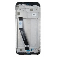 Ekranas Xiaomi Redmi 9 su lietimui jautriu stikliuku ir rėmeliu Black originalus (service pack)