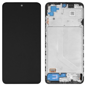 Ekranas Xiaomi Redmi Note 10 / Redmi Note 10S / Poco M5s su lietimui jautriu stikliuku ir rėmeliu Black OLED