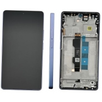 Ekranas Xiaomi Redmi Note 13 Pro 4G / Poco M6 Pro 4G su lietimui jautriu stikliuku ir rėmeliu Lavender Purple originalus (service pack)