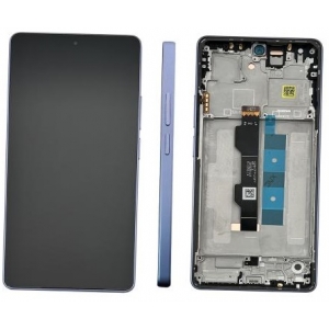 Ekranas Xiaomi Redmi Note 13 Pro 4G / Poco M6 Pro 4G su lietimui jautriu stikliuku ir rėmeliu Lavender Purple originalus (service pack)