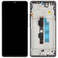 Ekranas Xiaomi Redmi Note 13 Pro 4G / Poco M6 Pro 4G su lietimui jautriu stikliuku ir rėmeliu Black / Blue originalus (service pack)