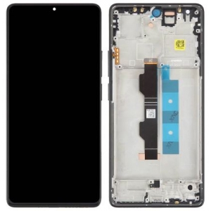 Ekranas Xiaomi Redmi Note 13 Pro 4G / Poco M6 Pro 4G su lietimui jautriu stikliuku ir rėmeliu Black / Blue originalus (service pack)