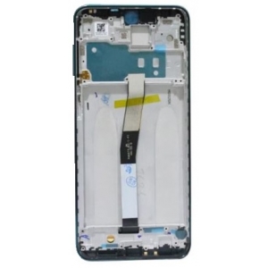 Ekranas Xiaomi Redmi Note 9 Pro / Note 9S su lietimui jautriu stikliuku ir rėmeliu Blue