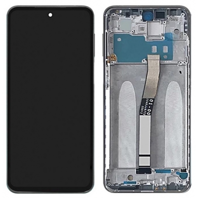 Ekranas Xiaomi Redmi Note 9 Pro / Note 9S su lietimui jautriu stikliuku ir rėmeliu White Ekranas Xiaomi Redmi Note 9 Pro / Note 9S su lietimui jautriu stikliuku ir rėmeliu White