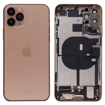 Galinis dangtelis iPhone 11 Pro Max Gold pilnas su šleifais originalus (used Grade C)