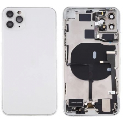 Galinis dangtelis iPhone 11 Pro Max Silver pilnas su šleifais originalus (used Grade B)