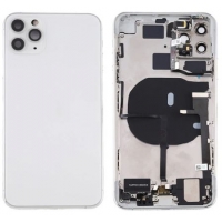 Galinis dangtelis iPhone 11 Pro Max Silver pilnas su šleifais originalus (used Grade C)
