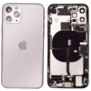 Galinis dangtelis iPhone 11 Pro Silver pilnas su šleifais originalus (used Grade C)