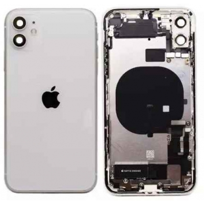 Galinis dangtelis iPhone 11 White pilnas su šleifais originalus (used Grade B) Galinis dangtelis iPhone 11 White pilnas su šleifais originalus (used Grade B)
