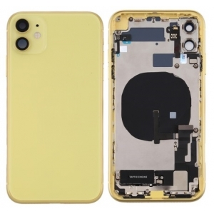 Galinis dangtelis iPhone 11 Yellow pilnas su šleifais originalus (used Grade A)