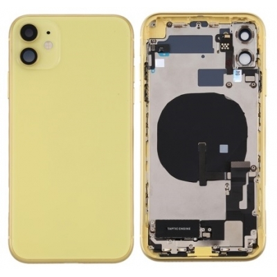 Galinis dangtelis iPhone 11 Yellow pilnas su šleifais originalus (used Grade A)