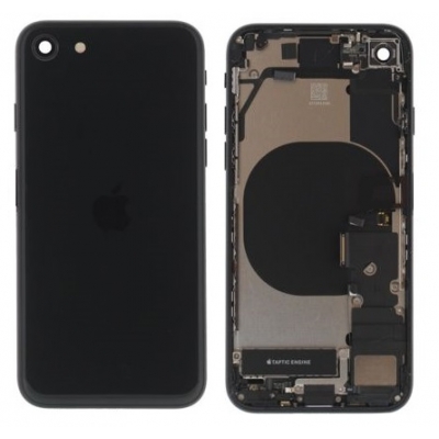 Galinis dangtelis iPhone SE 2020 Black pilnas su šleifais originalus (used Grade C)