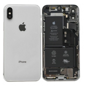 Galinis dangtelis iPhone X Silver pilnas su šleifais originalus (used Grade B)
