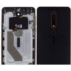 Galinis dangtelis Nokia 6.1 Black / Copper originalus (used Grade A)