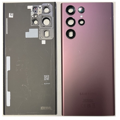 Galinis dangtelis Samsung S908 S22 Ultra Burgundy originalus (used Grade C) Galinis dangtelis Samsung S908 S22 Ultra Burgundy originalus (used Grade C)