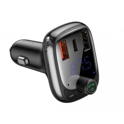 Įkroviklis automobilinis + FM transmiteris BASEUS (S-13) (2xUSB;1xUSB-C) juodas Įkroviklis automobilinis + FM transmiteris BASEUS (S-13) (2xUSB;1xUSB-C) juodas
