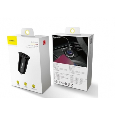 Įkroviklis automobilinis Baseus (CCALL-YD01) (2xUSB 30W) juodas Įkroviklis automobilinis Baseus (CCALL-YD01) (2xUSB 30W) juodas