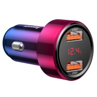 Įkroviklis automobilinis Baseus (CCMLC20A-09) (2xUSB; 45W; 6A) raudonas