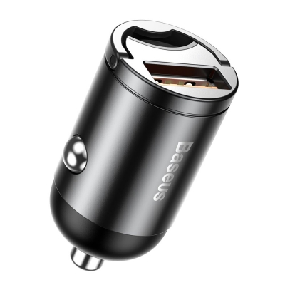 Įkroviklis automobilinis BASEUS (VCHX-A0G) (1xUSB; 30W) pilkas Įkroviklis automobilinis BASEUS (VCHX-A0G) (1xUSB; 30W) pilkas