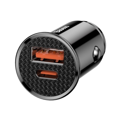 Įkroviklis automobilinis Baseus CCALL-YS01 (QC4.0 USB; QC3.0 USB-C) juodas