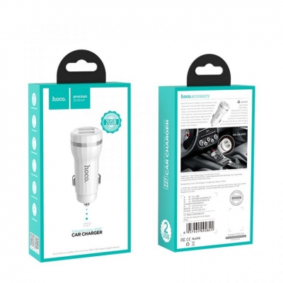 Įkroviklis automobilinis HOCO Z27 USB + Įkroviklis automobilinis HOCO Z27 USB +