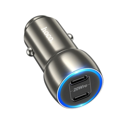 Įkroviklis automobilinis HOCO Z48 40W (2xUSB-C) juodas Įkroviklis automobilinis HOCO Z48 40W (2xUSB-C) juodas